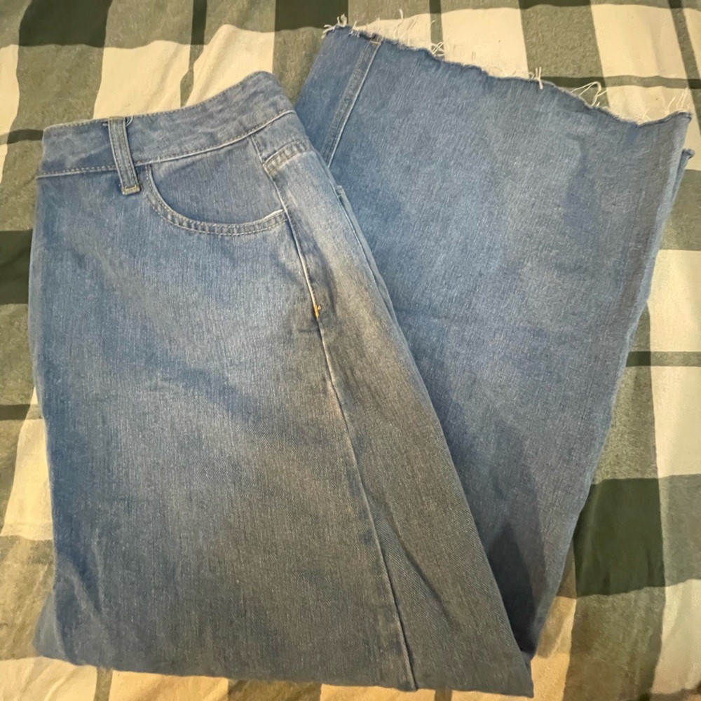 Denim midi skirt